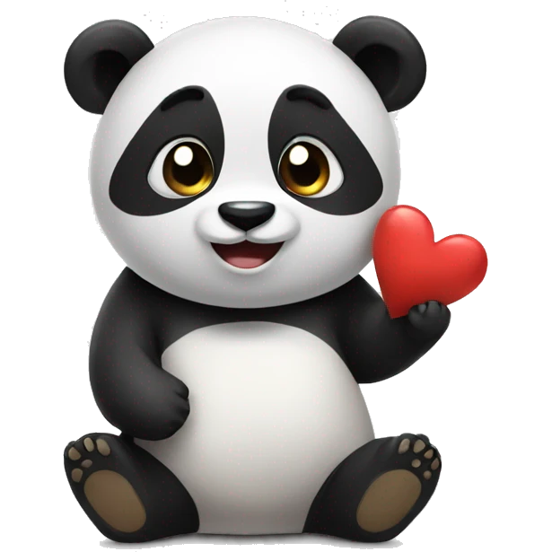 Panda sending love  emoji