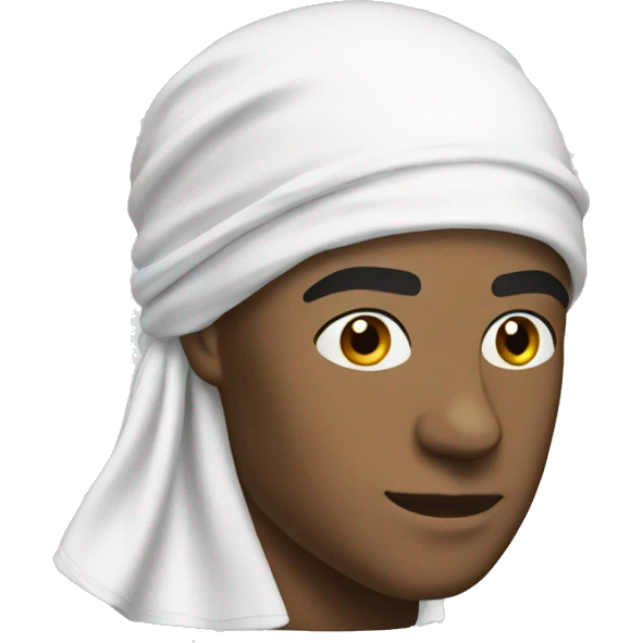 white Durag with a cap emoji