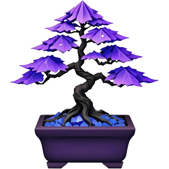  Rustic shiny crystal black-purple fiber optic lights  maple cobalt tiny bonsai origami  emoji