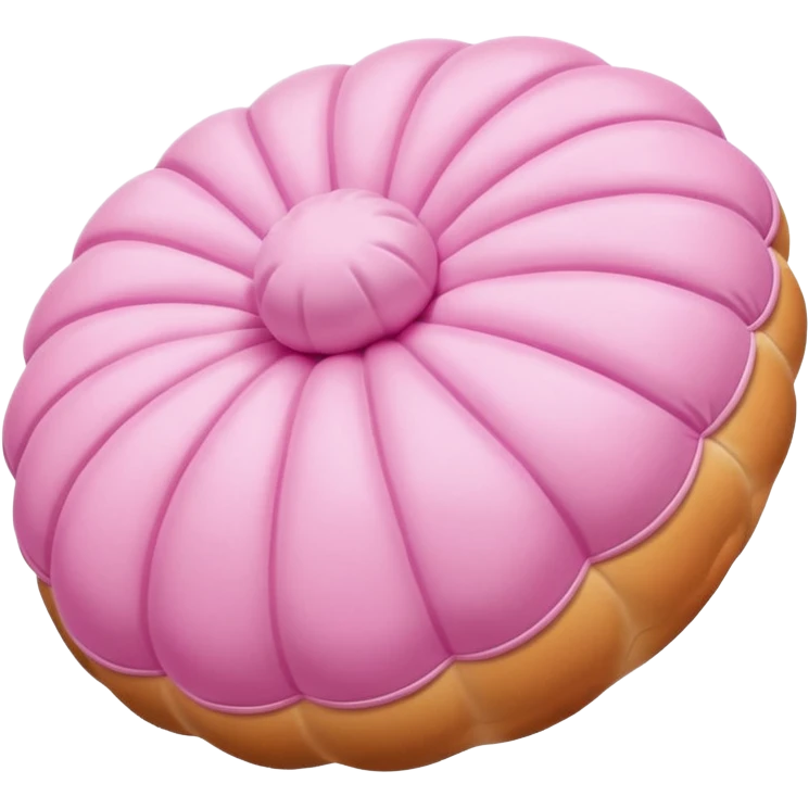 Pink concha bread inflatable sculpture  emoji