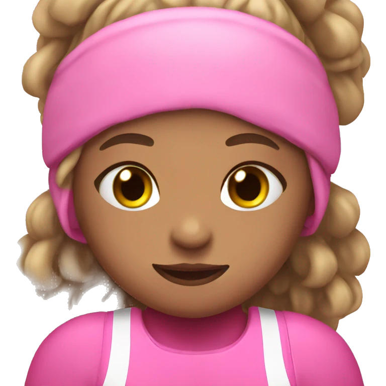 Girl wrestler in pink emoji