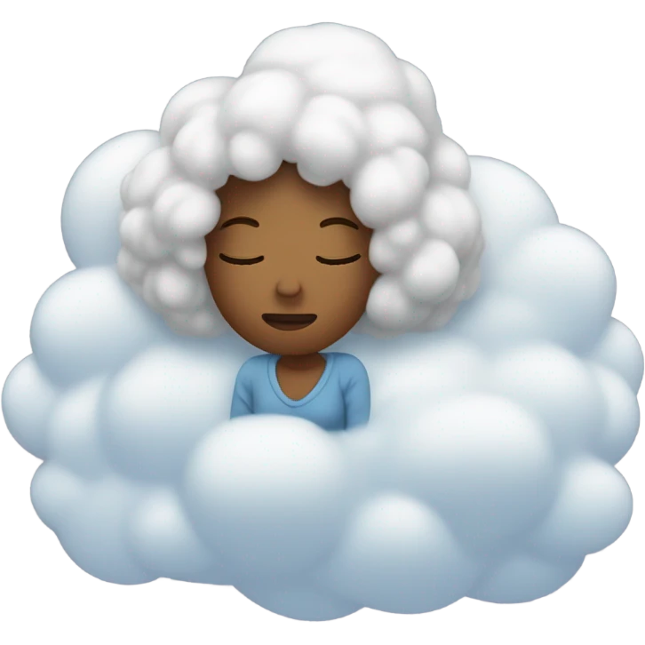 Woman is dizzy sitting on a white cloud  emoji