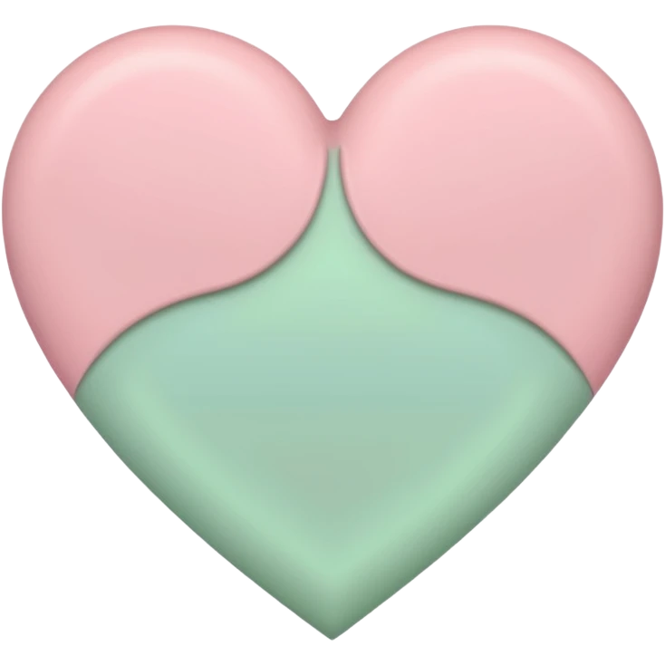 A half pastel green half pastel pink heart emoji