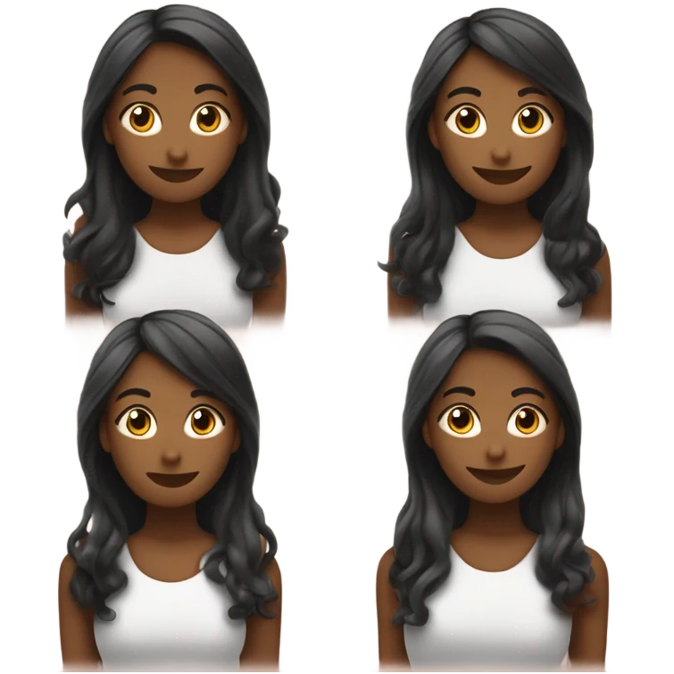 Amigas haciendo un corazon una de pelo negro piel blanca y otra de pelo cafe de piel blanca emoji