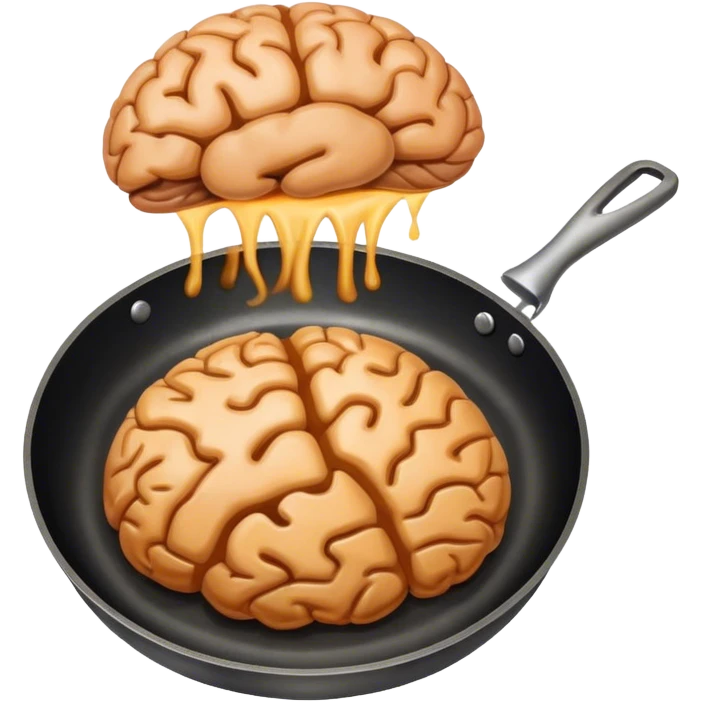 Brain in frying pan emoji