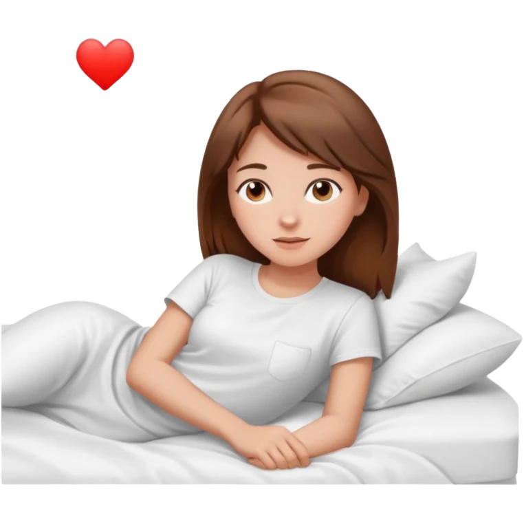 lying on withe bed brown hair girl just chill emoji