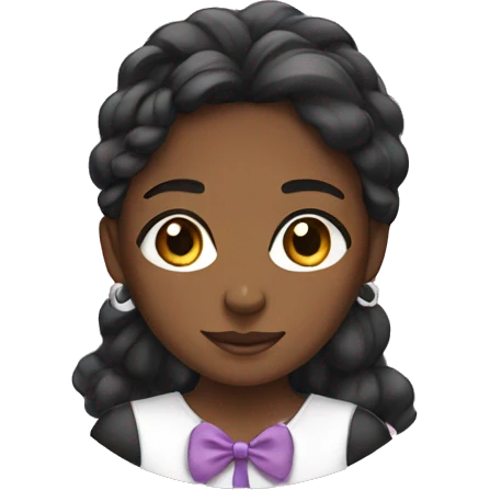 A black girl with a bow emoji