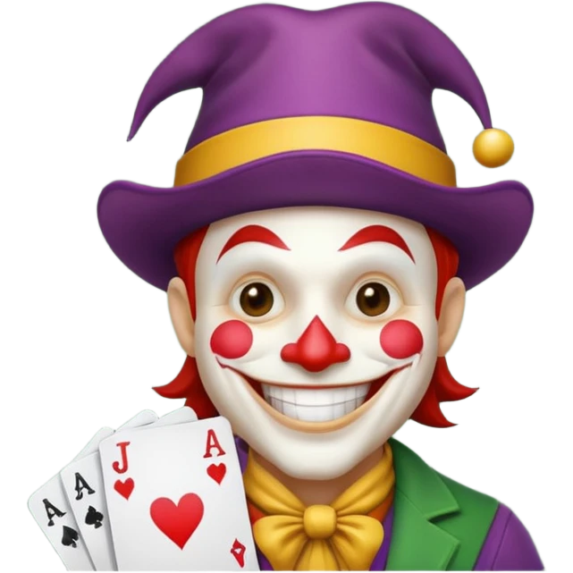 poker card with a funny jolly joker emoji