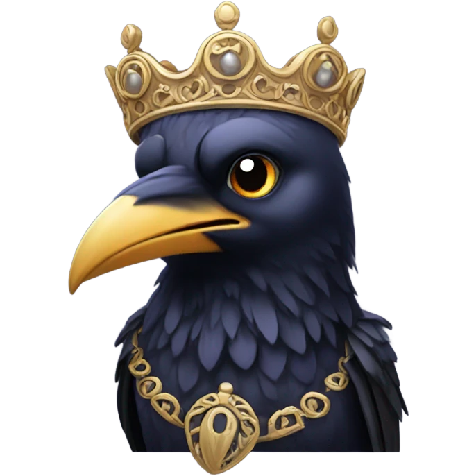 Raven wearing a crown emoji