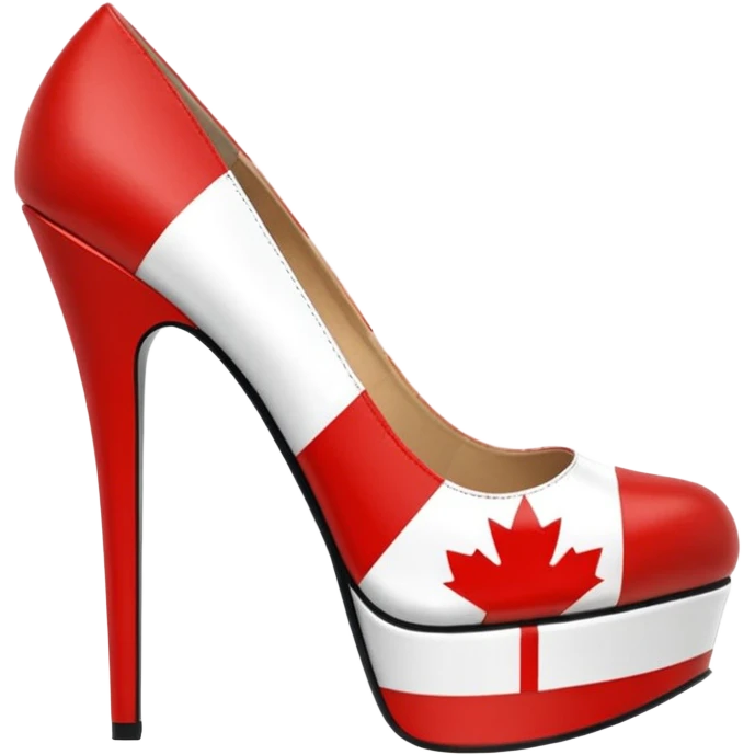 Canada flag patterned platform high heel pumps emoji