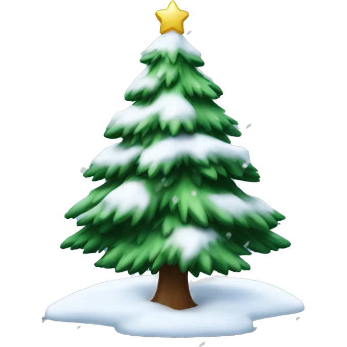 christmas tree with snow emoji