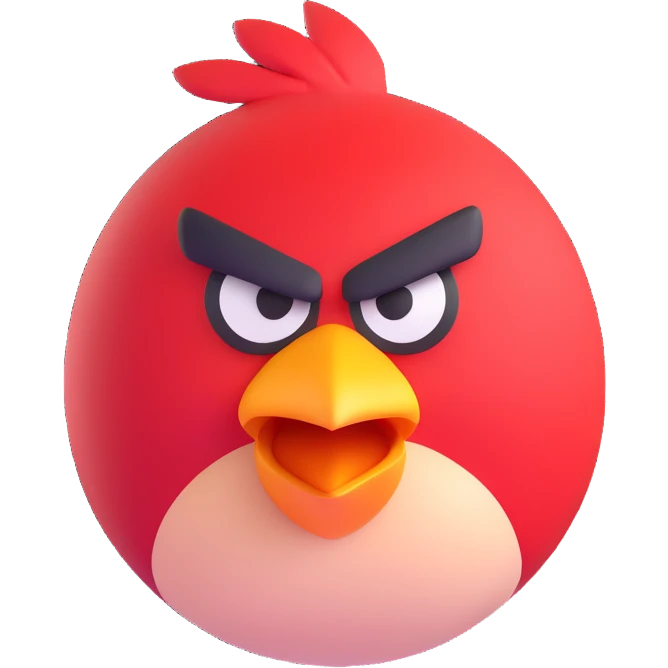 red angry bird emoji