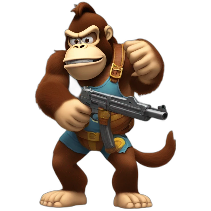 donkey kong with a gun emoji