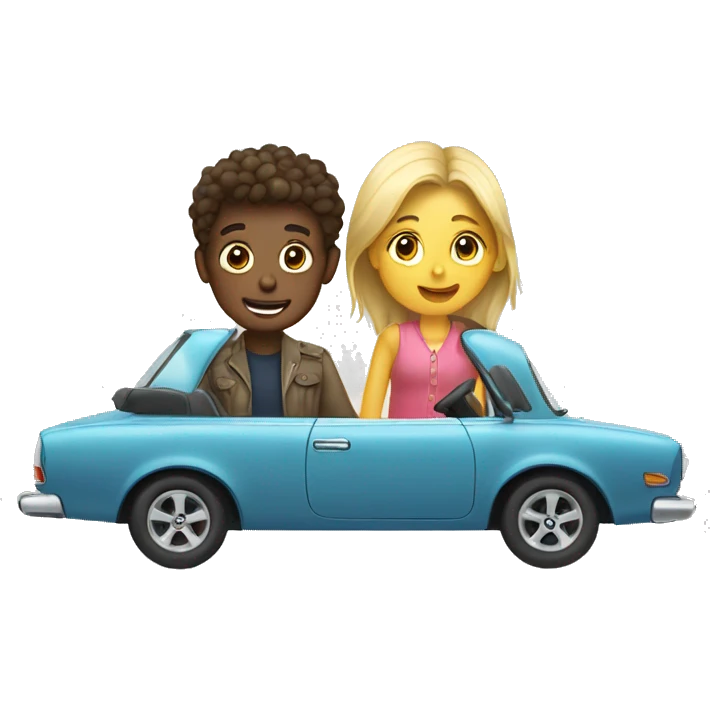boy and girl in the car emoji