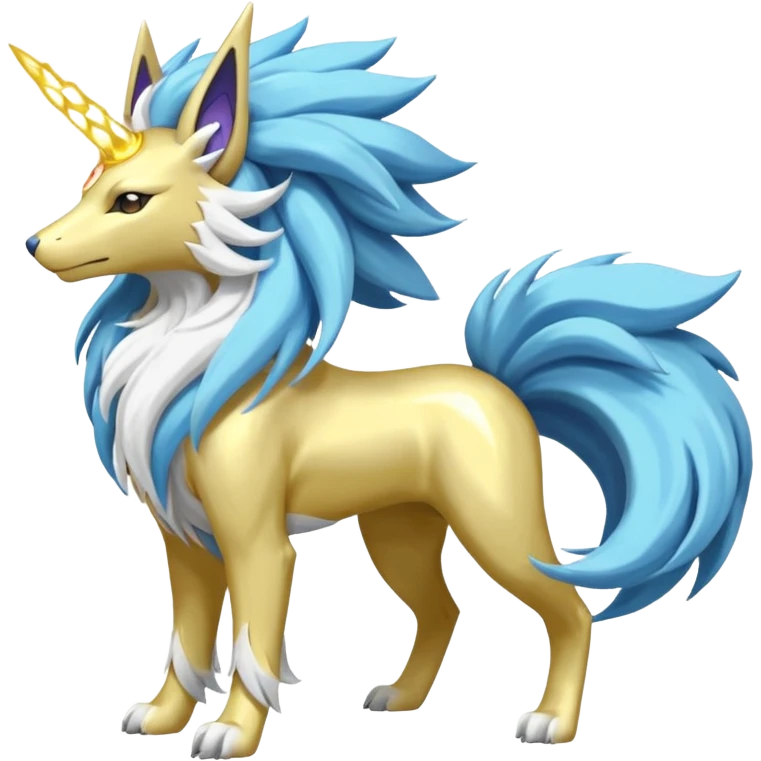 Manectric-Solgaleo-Electrike-Furfrou-Suicune-Fakemon-fusion, full body emoji