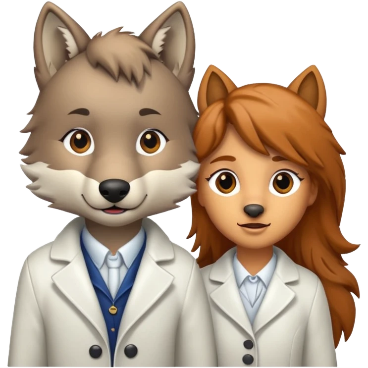 a wolf and a pony in love emoji