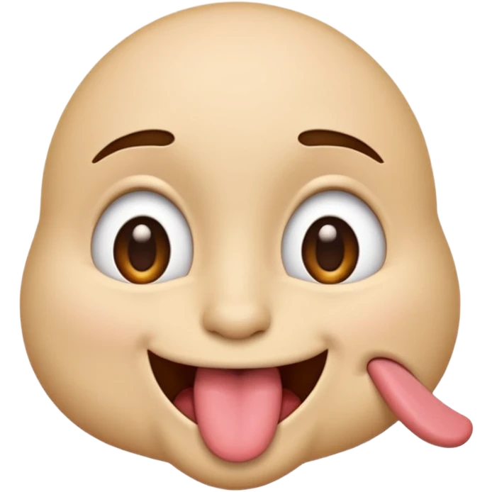Emoji with tongue touching nose with eyes looking to the side emoji