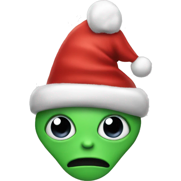 alien in a christmas hat emoji