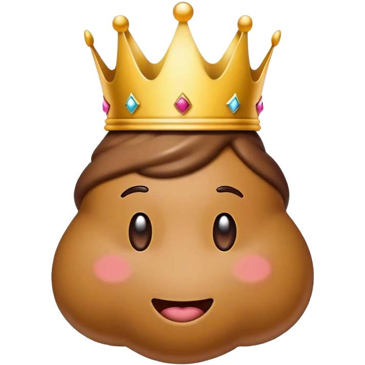 Poop emoji with a crown emoji