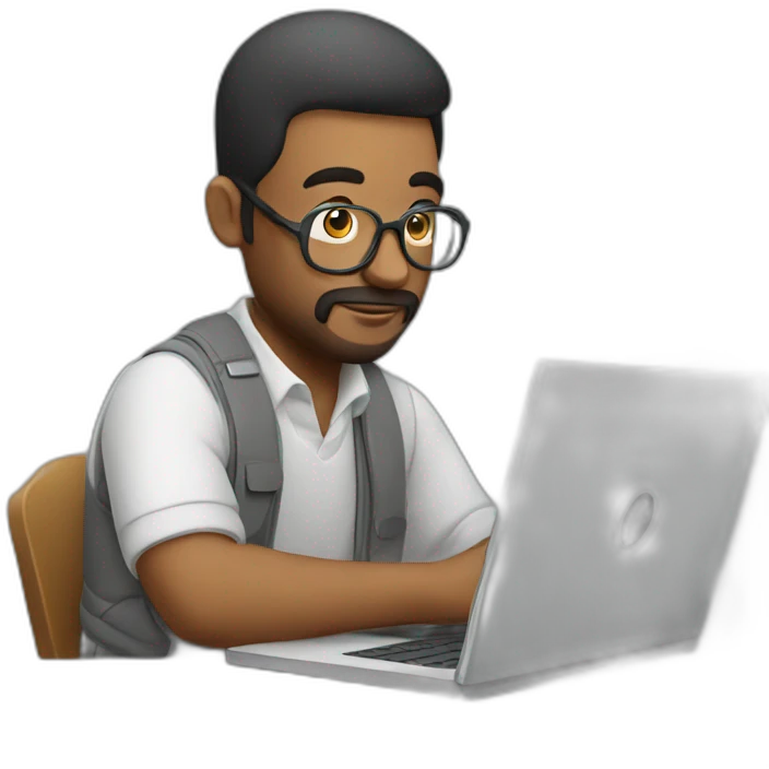 A man designing design on laptop emoji