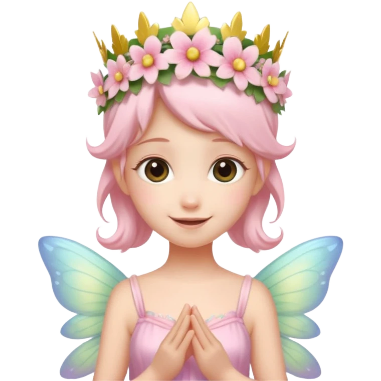 A tiny pastel fairy with glowing wings and a sweet smile
 emoji