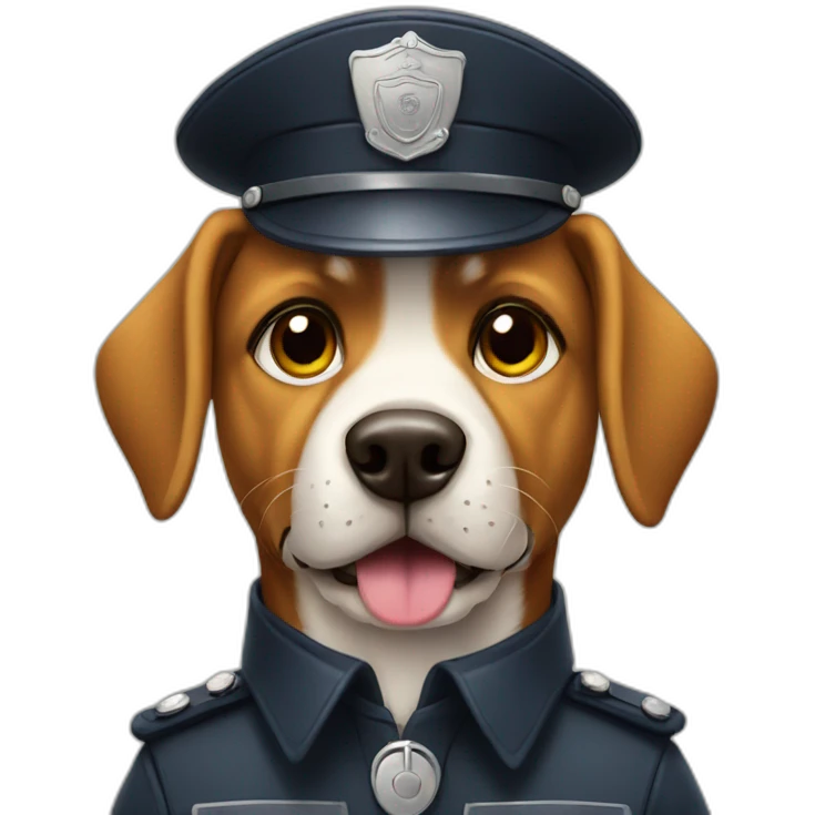 a fierce dog dressed as a policeman emoji