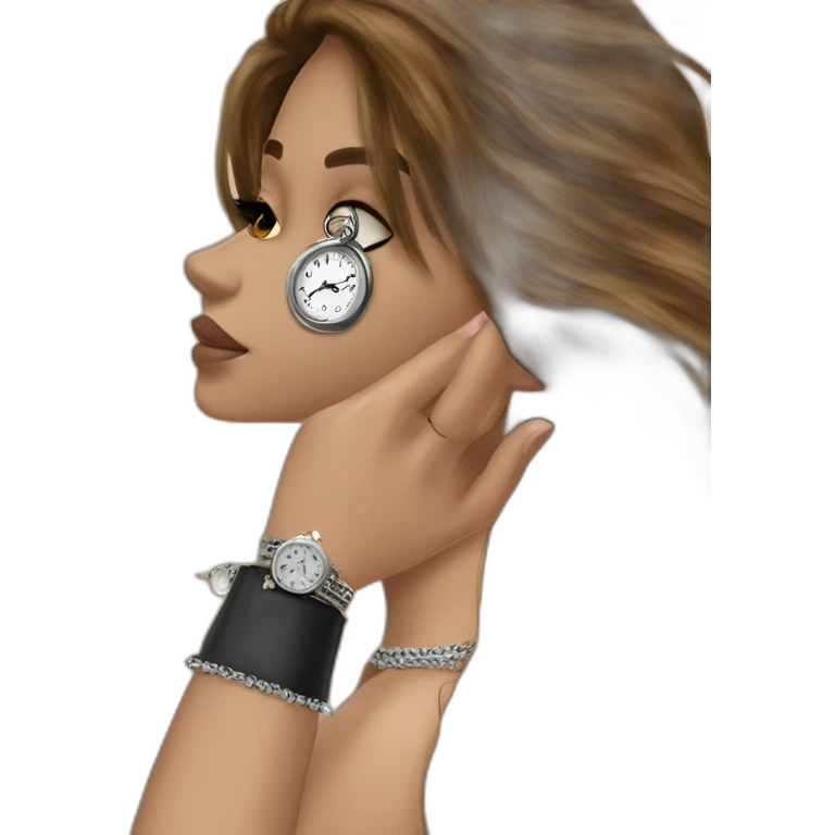 stylish girl with black accessories emoji