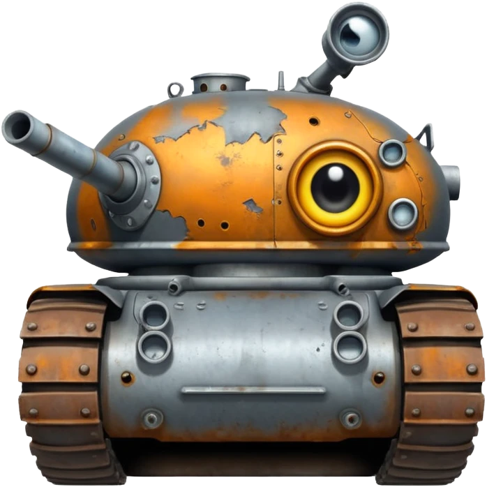 tank that has an eye and a mouth  emoji