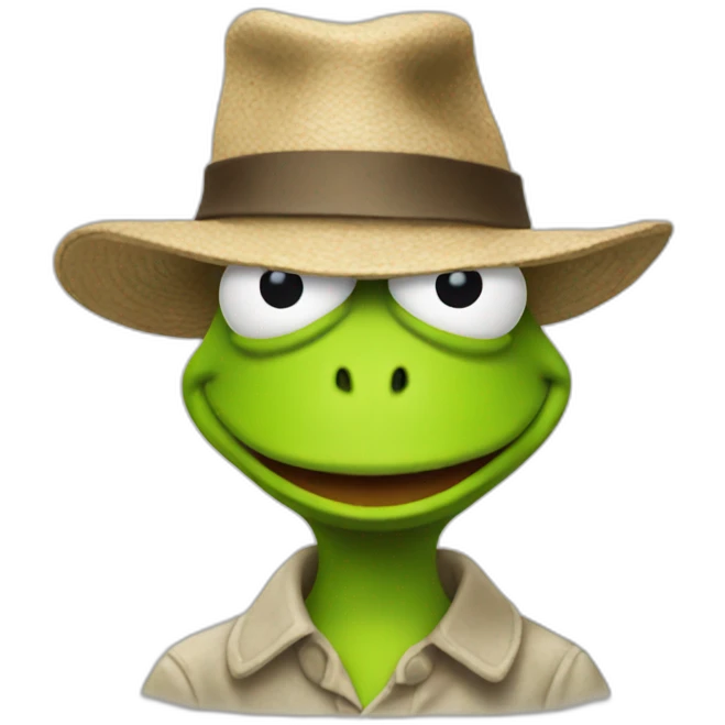 Kermit with hat emoji