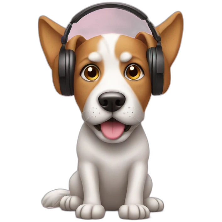 dog listening to music emoji