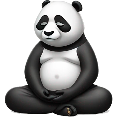 meditating panda with closed eyes emoji