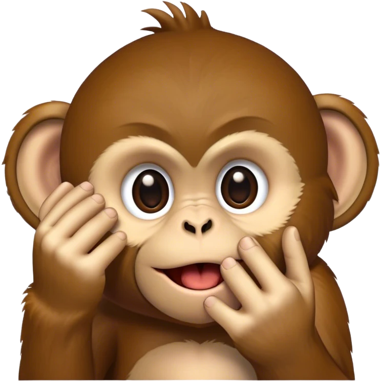 monkey closing mouth with his hand emoji