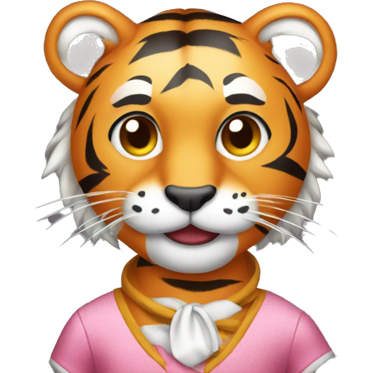 Tiger wearing dress emoji