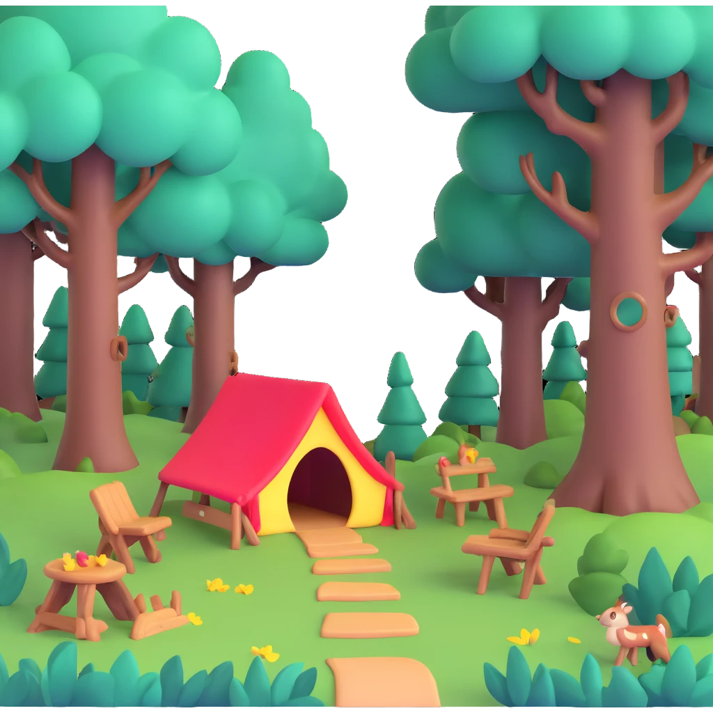 enchanted forest scene with glowing plants and whimsical trees emoji