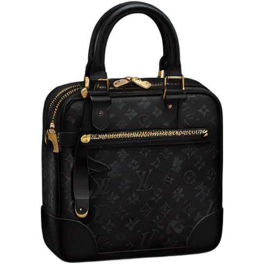 small square all black louis vuitton purse emoji
