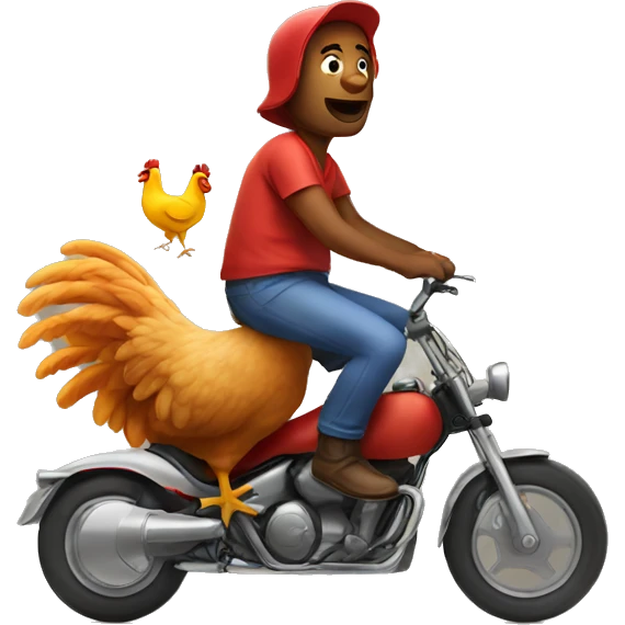 Man riding chicken emoji
