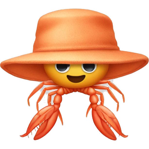 Shrimp with hat emoji