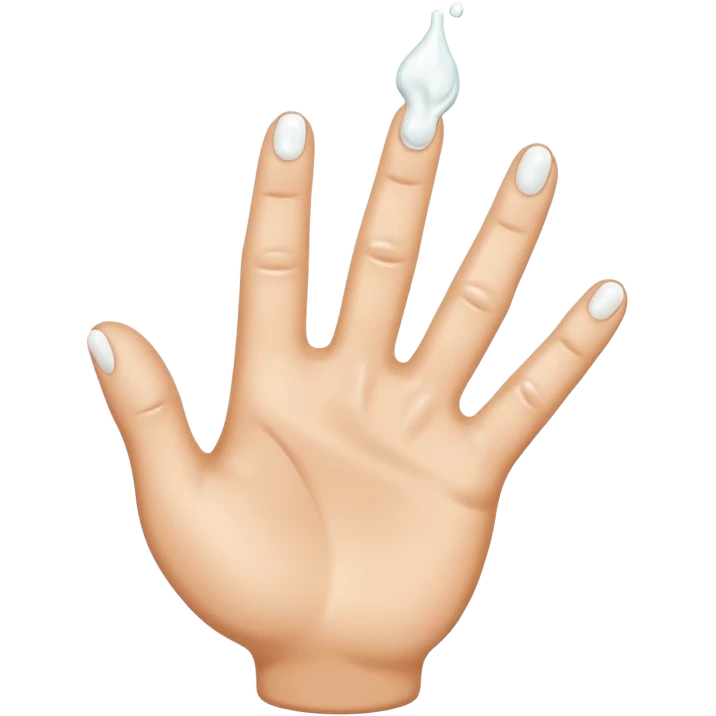 milk dripping directly off palm of hand with 5 fingers emoji