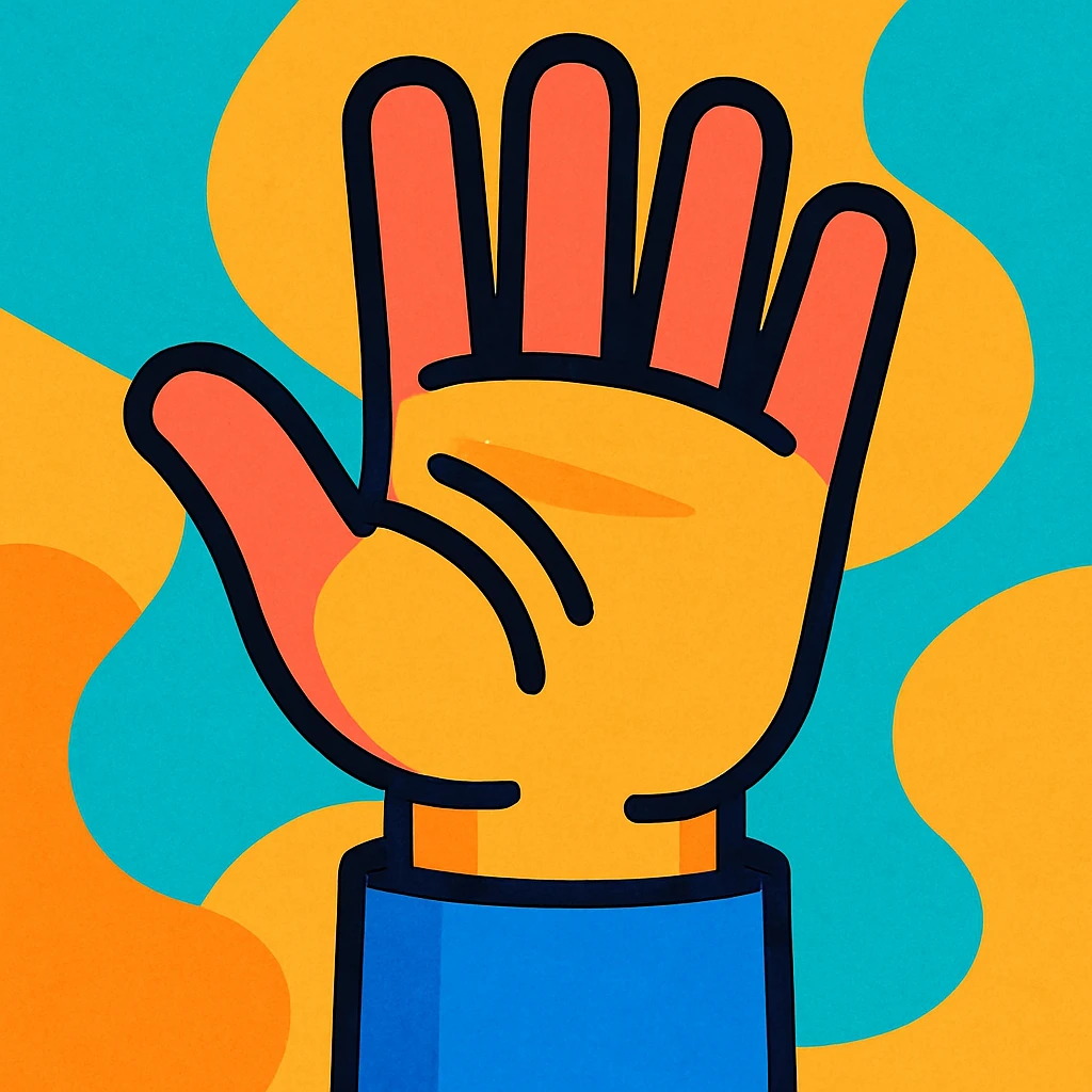 a hand emoji