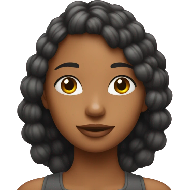 Chica pelo negro y con corazones  emoji