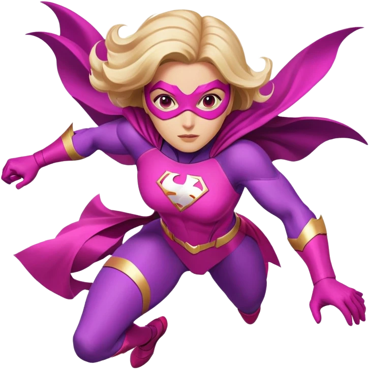 pink violet woman superhero flying emoji