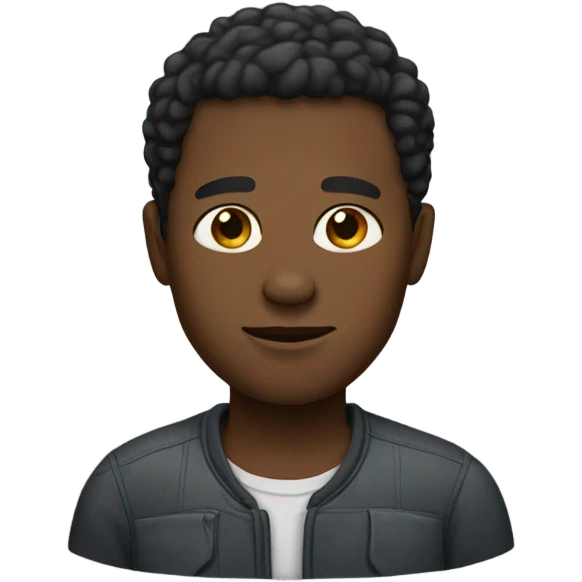 really short black guy short hair emoji