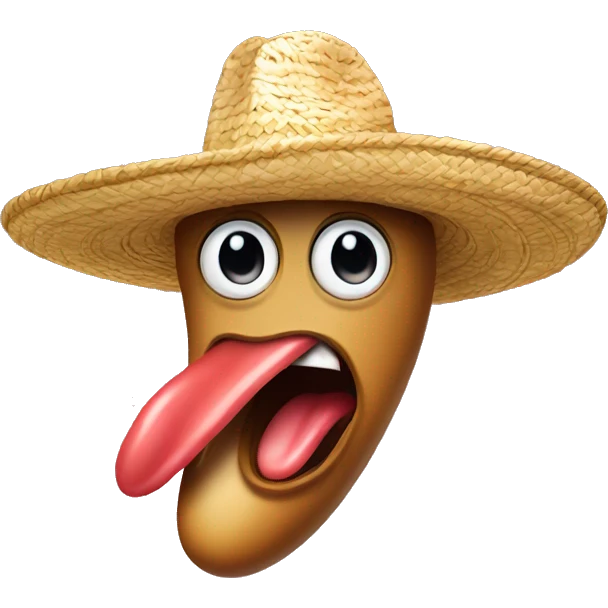 Tongue out with sombrero emoji