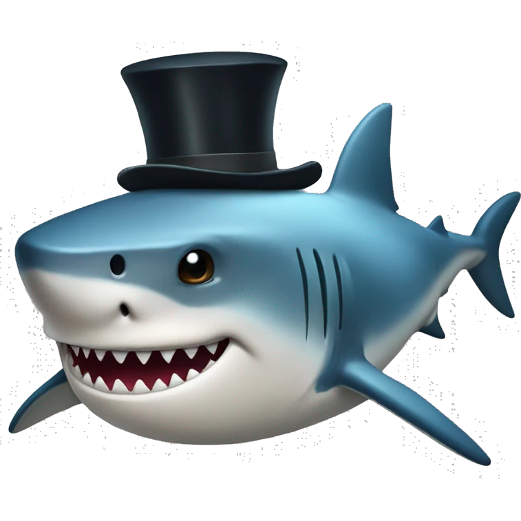 shark with tophat emoji