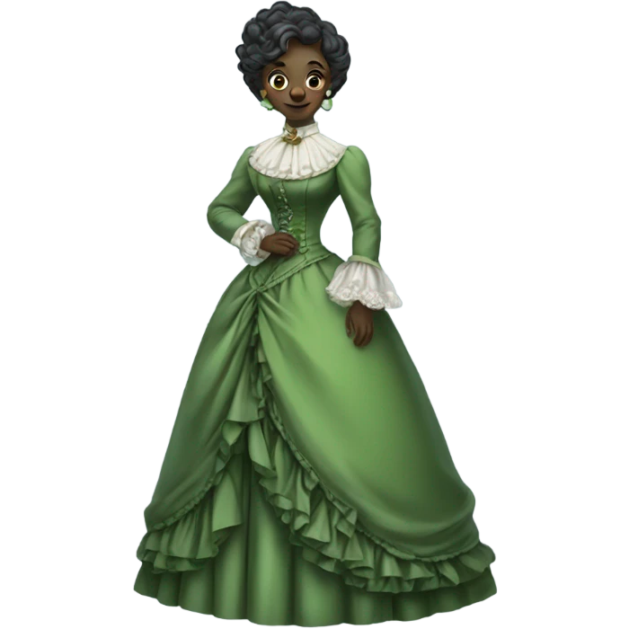 green woman galora in Victorian dress elegant, full body emoji