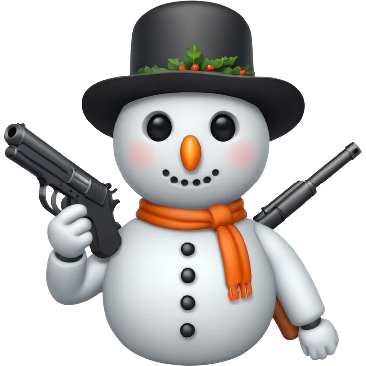 snowman shooting gun emoji
