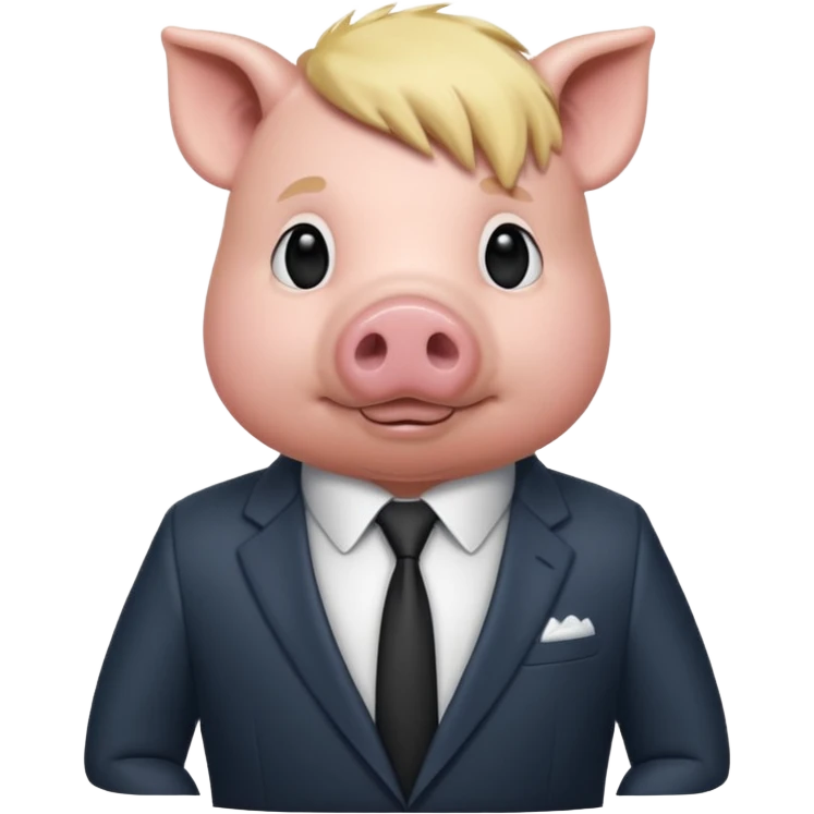 pig blonde with suit emoji