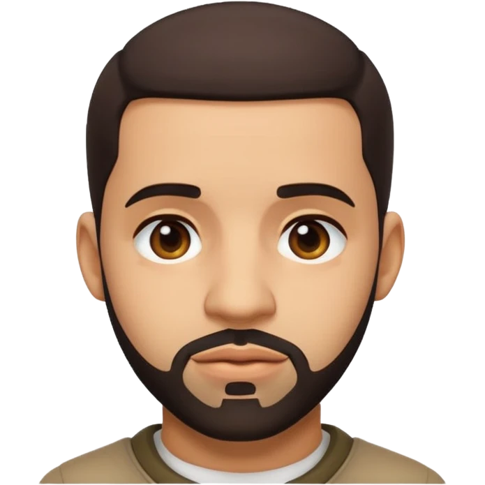Create an iOS-style emoji of deake. Neutral facial expression, no emotion. Front-facing head only, clean Apple emoji aesthetic, smooth shading, simple shapes, no text, no accessories, plain background. emoji