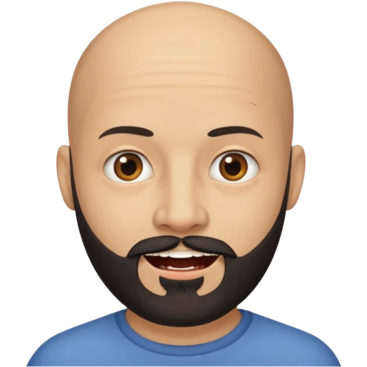Bald man with black beard and tooth gap emoji