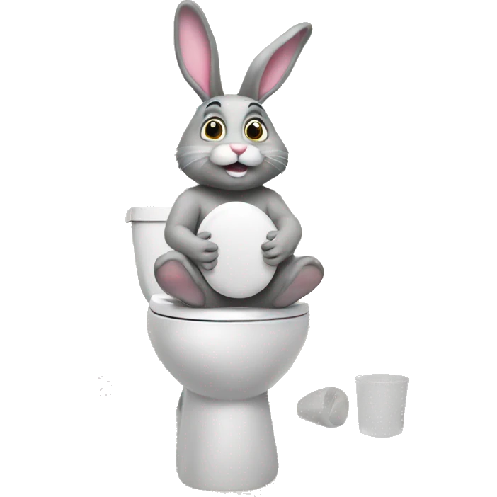 Bunny on a toilet emoji